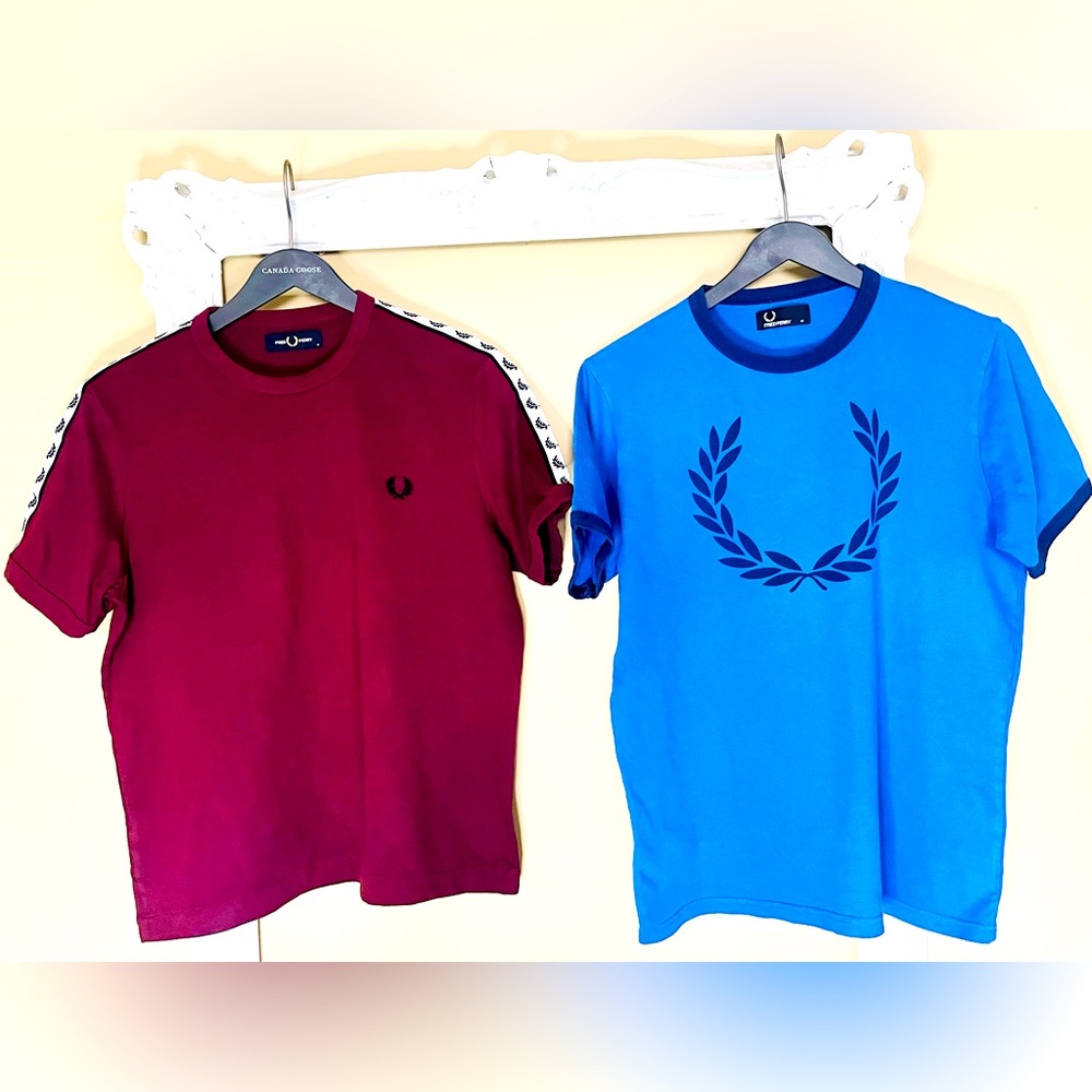 Fred Perry Maroon and Blue T-Shirts BUNDLE
